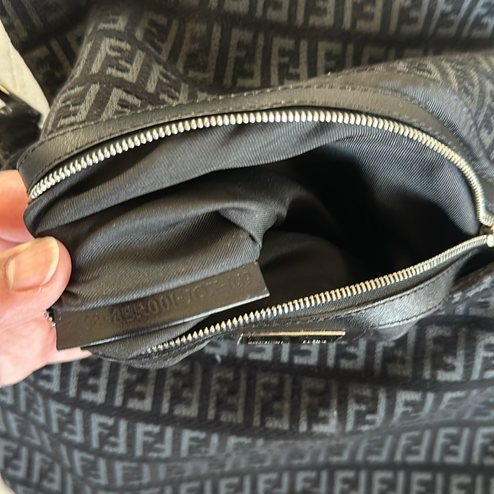 Fendi Monogram Black Suede Shoulder Bag - Picture 10 of 12